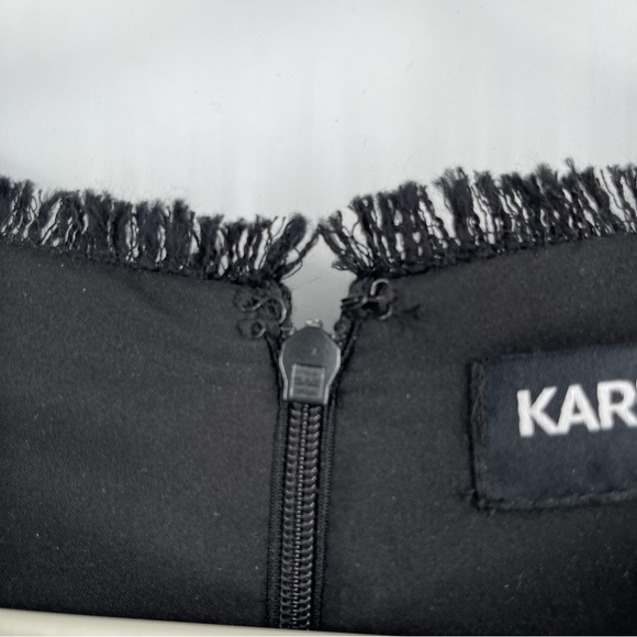 Karl Lagerfeld Sleeveless Black Tweed Dress Women’s Size 6 - Picture 9 of 12